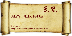 Bán Nikoletta névjegykártya