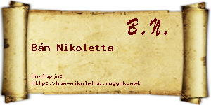 Bán Nikoletta névjegykártya