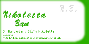 nikoletta ban business card